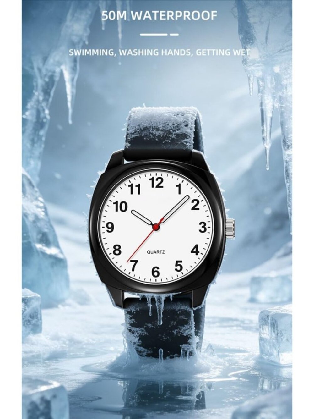 Unisex Off-White Fashion Simple Analog Quartz Silicone Strap Waterproof Watch - Picture 4 of 6
